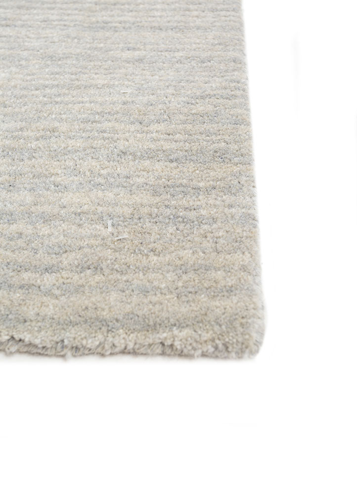 white noise blue wool hand tufted Rug - Corner