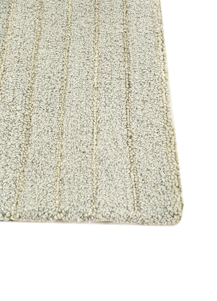 cera blue wool and viscose hand tufted Rug - Corner