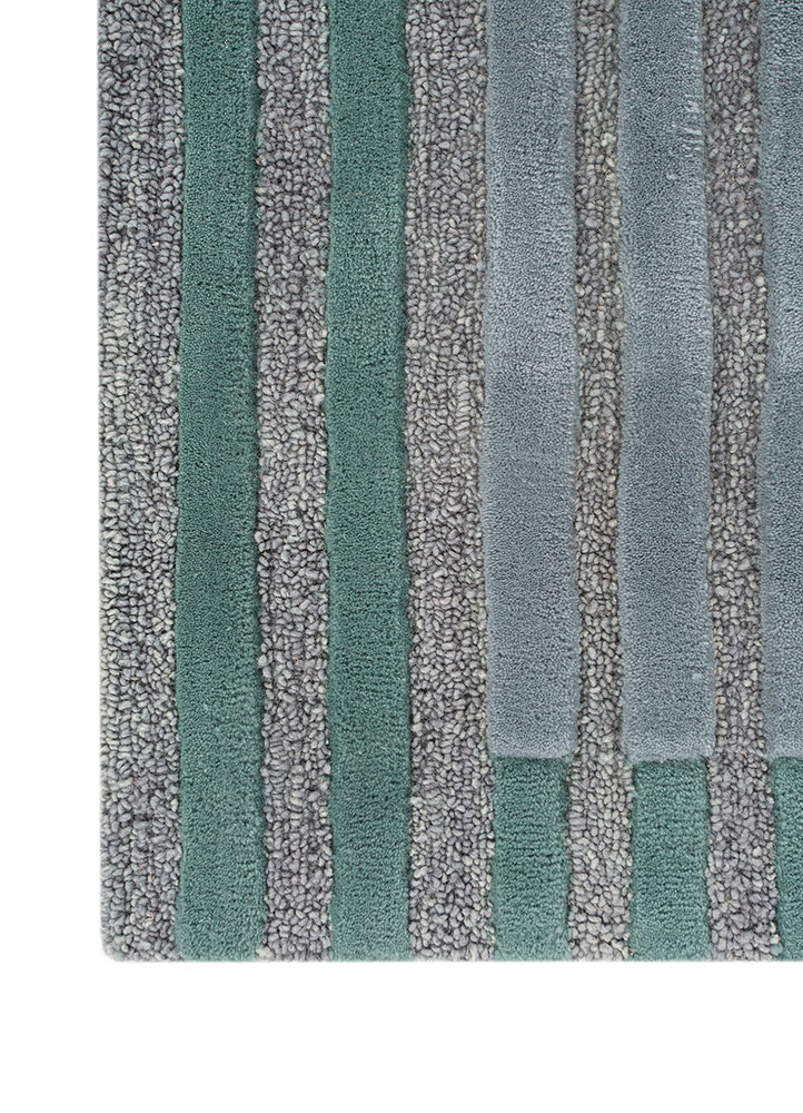 caliedo pink and purple wool and viscose hand tufted Rug - Corner