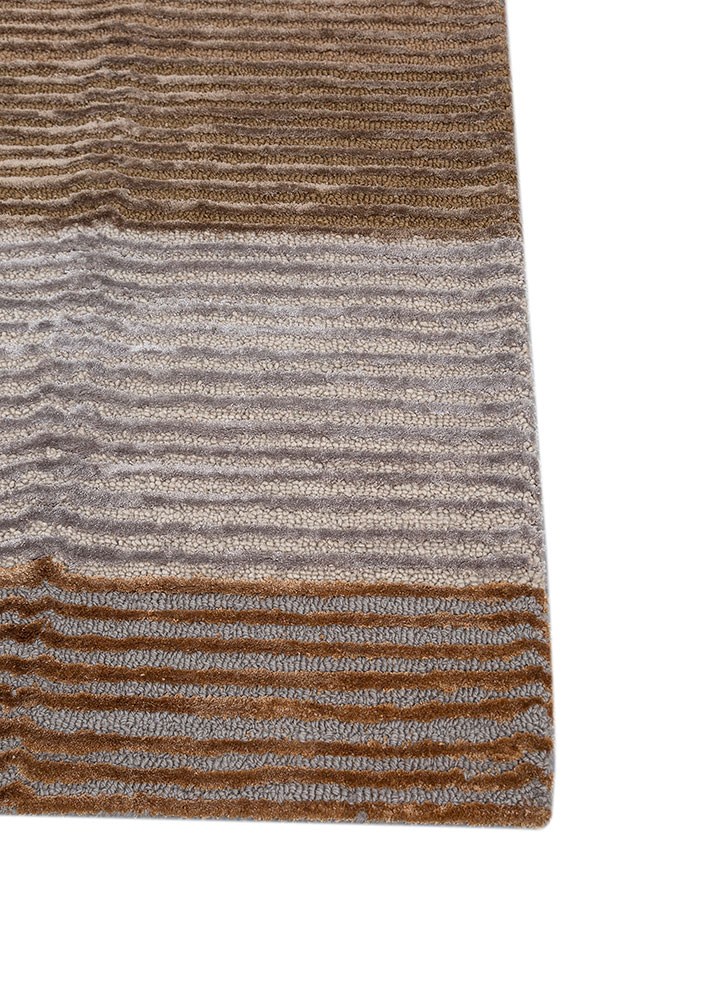 pathways grey and black wool and viscose hand tufted Rug - Corner