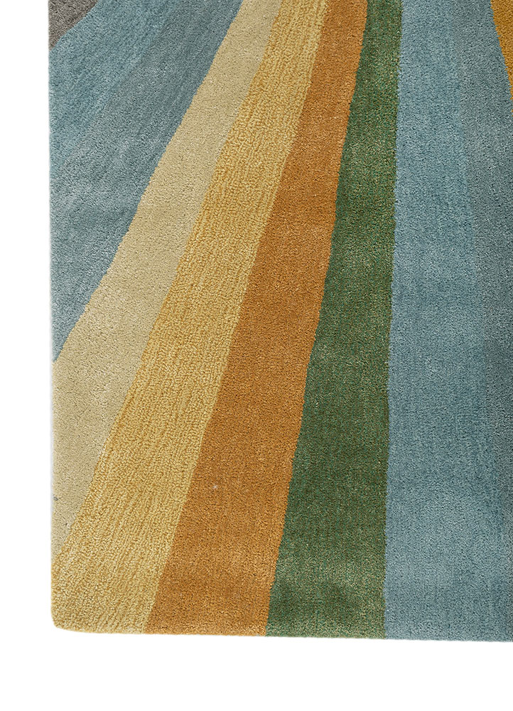caliedo blue wool and viscose hand tufted Rug - Corner