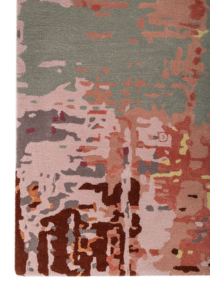 genesis pink and purple wool hand tufted Rug - Corner