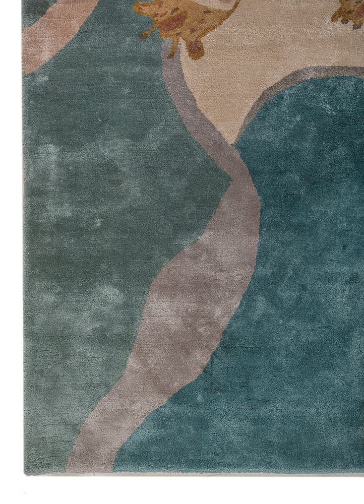 confetti grey and black viscose hand tufted Rug - Corner