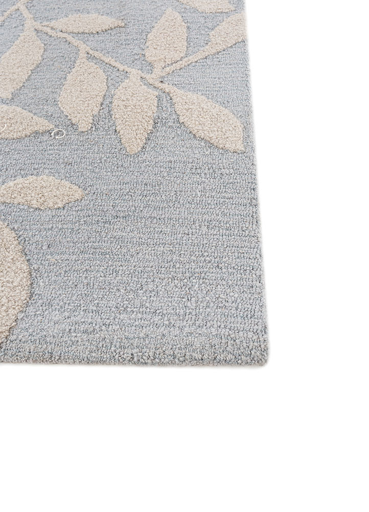 aurelia blue wool hand tufted Rug - Corner