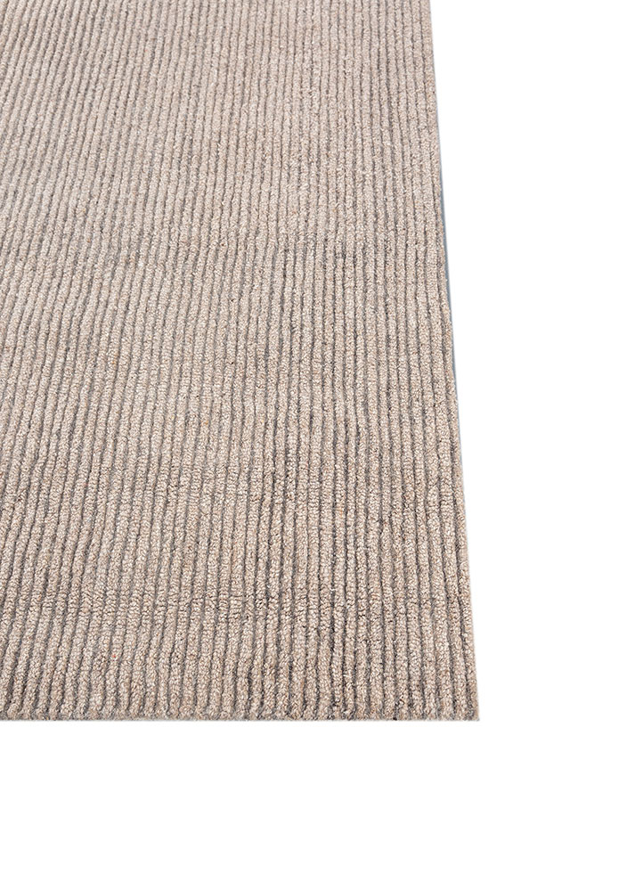 pathways beige and brown wool hand tufted Rug - Corner