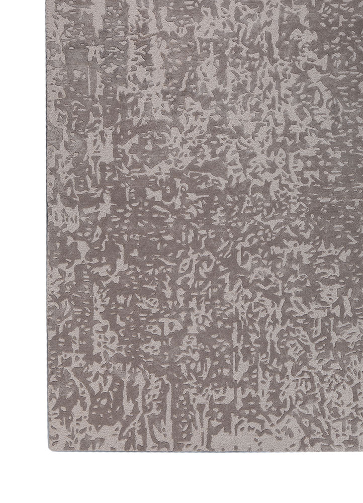 white noise ivory wool and viscose hand tufted Rug - Corner
