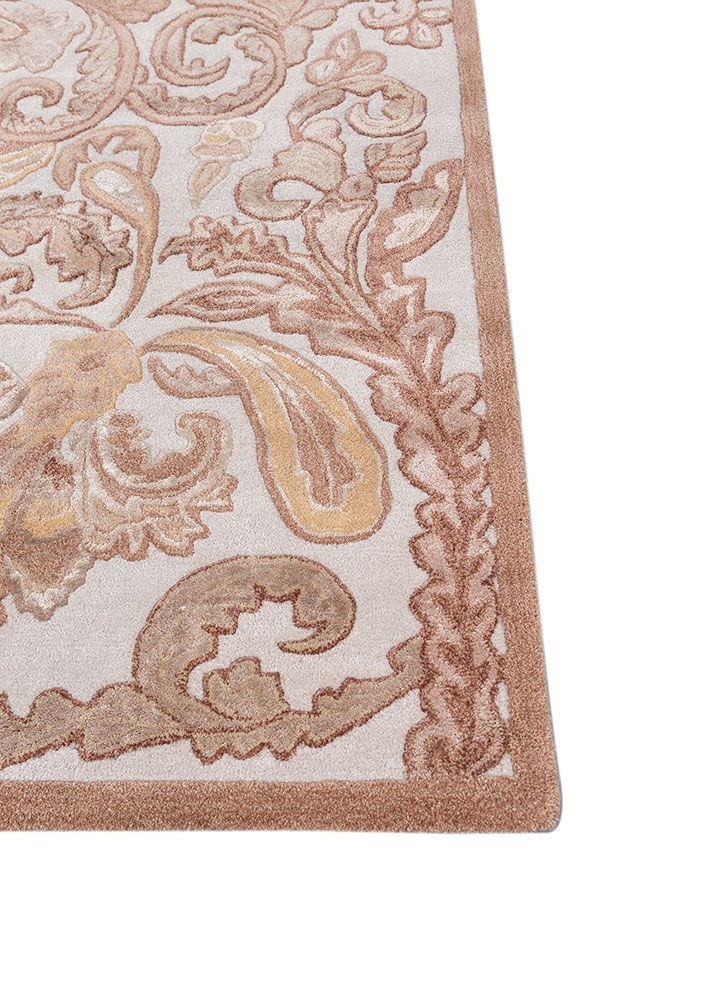 bodhi ivory wool and viscose hand tufted Rug - Corner