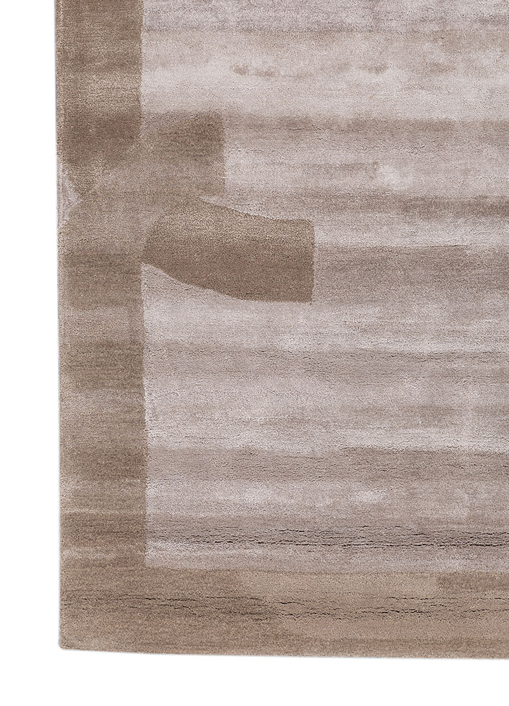 cera beige and brown wool and viscose hand tufted Rug - Corner