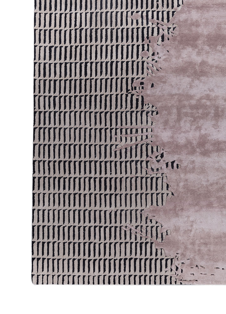 adrift pink and purple wool and viscose hand tufted Rug - Corner