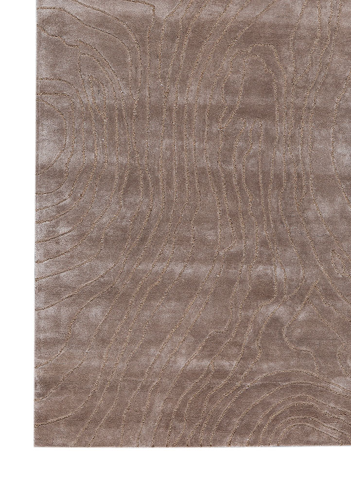 white noise ivory viscose hand tufted Rug - Corner