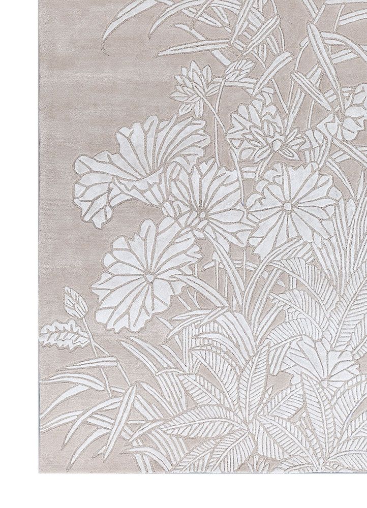 aurelia ivory wool and viscose hand tufted Rug - Corner