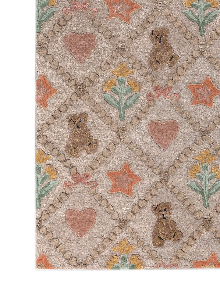 confetti ivory wool and viscose hand tufted Rug - Corner