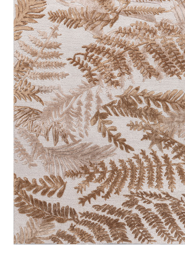 hacienda ivory wool and viscose hand tufted Rug - Corner