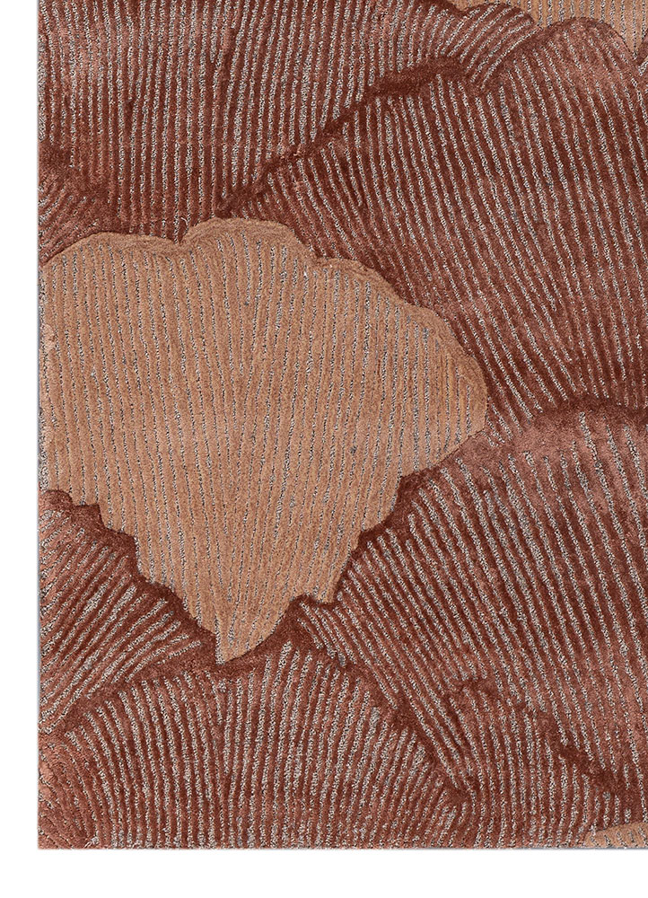 aurelia red and orange wool and viscose hand tufted Rug - Corner