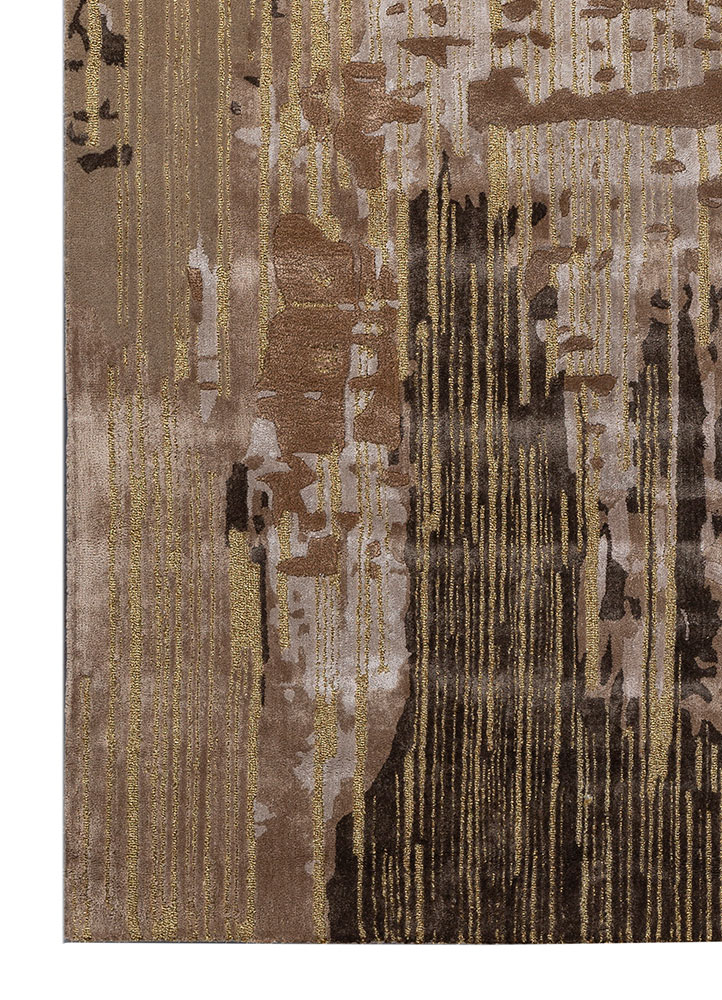 genesis beige and brown wool and viscose hand tufted Rug - Corner