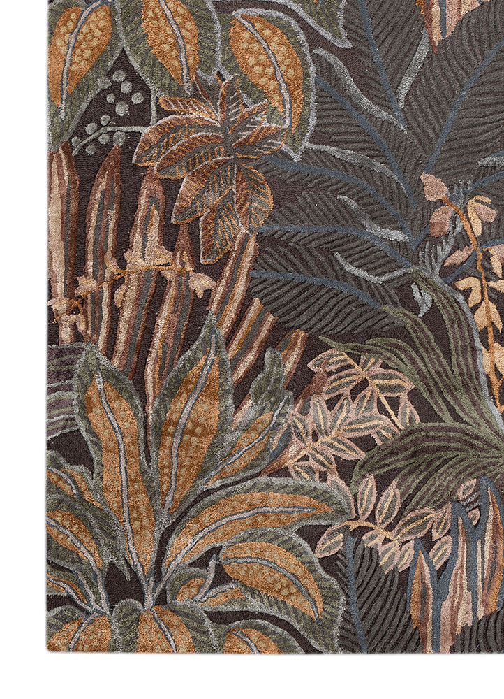 hacienda beige and brown wool and viscose hand tufted Rug - Corner