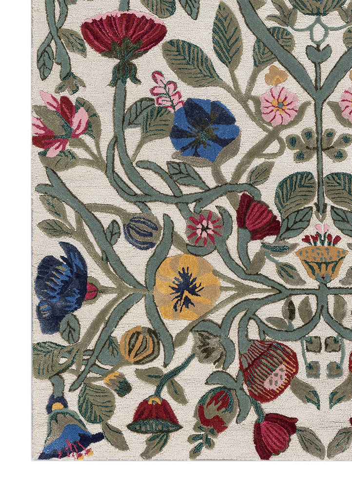hacienda gold wool and viscose hand tufted Rug - Corner