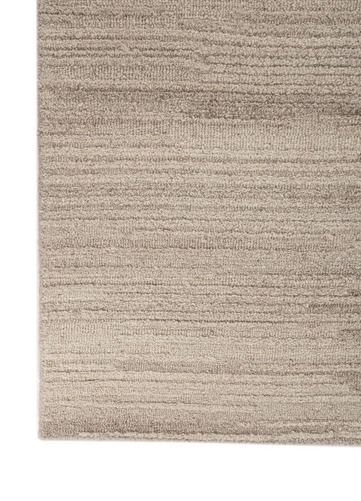 pathways beige and brown wool hand tufted Rug - Corner