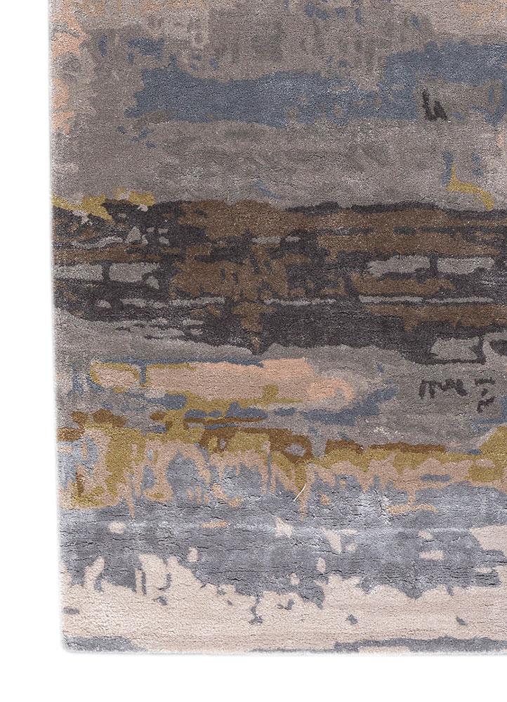 genesis ivory wool and viscose hand tufted Rug - Corner