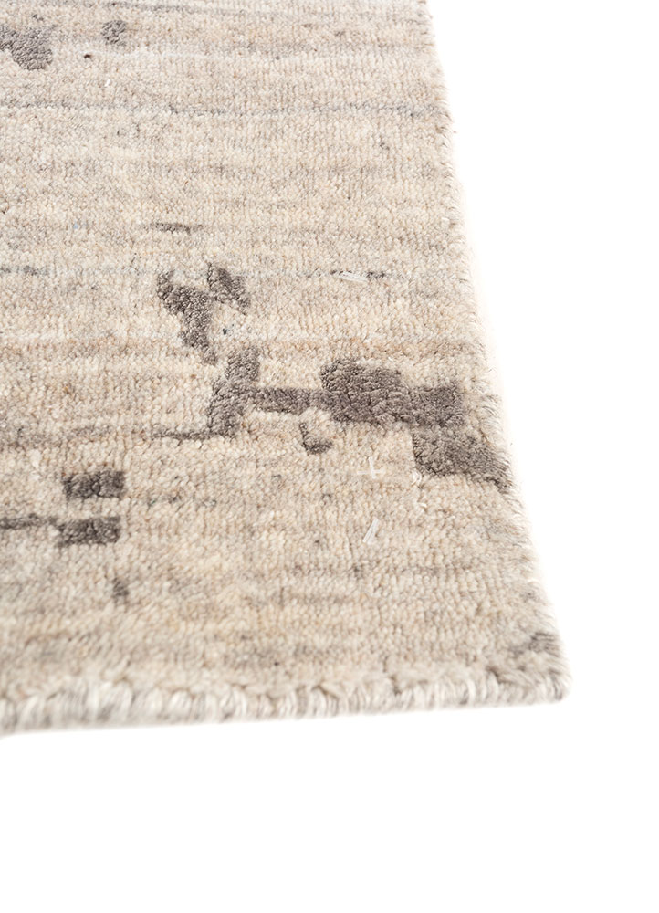bespoke sile grey and black wool and viscose hand loom Rug - Corner