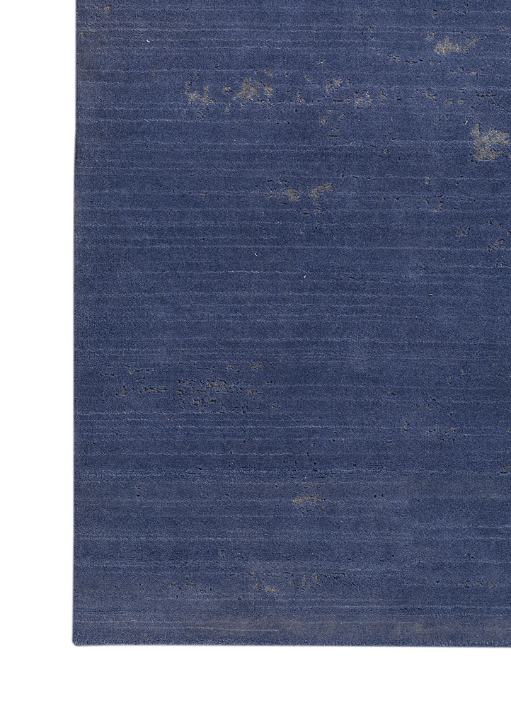 entropy blue polyester hand knotted Rug - Corner