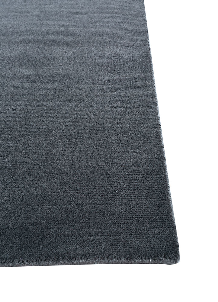 kairos grey and black wool hand knotted Rug - Corner