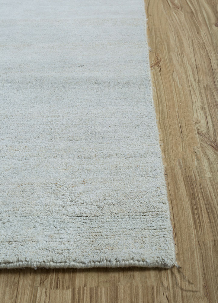 kairos ivory nettle hand knotted Rug - Corner