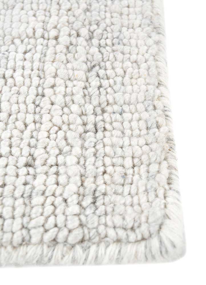 saga blue wool hand loom Rug - Corner