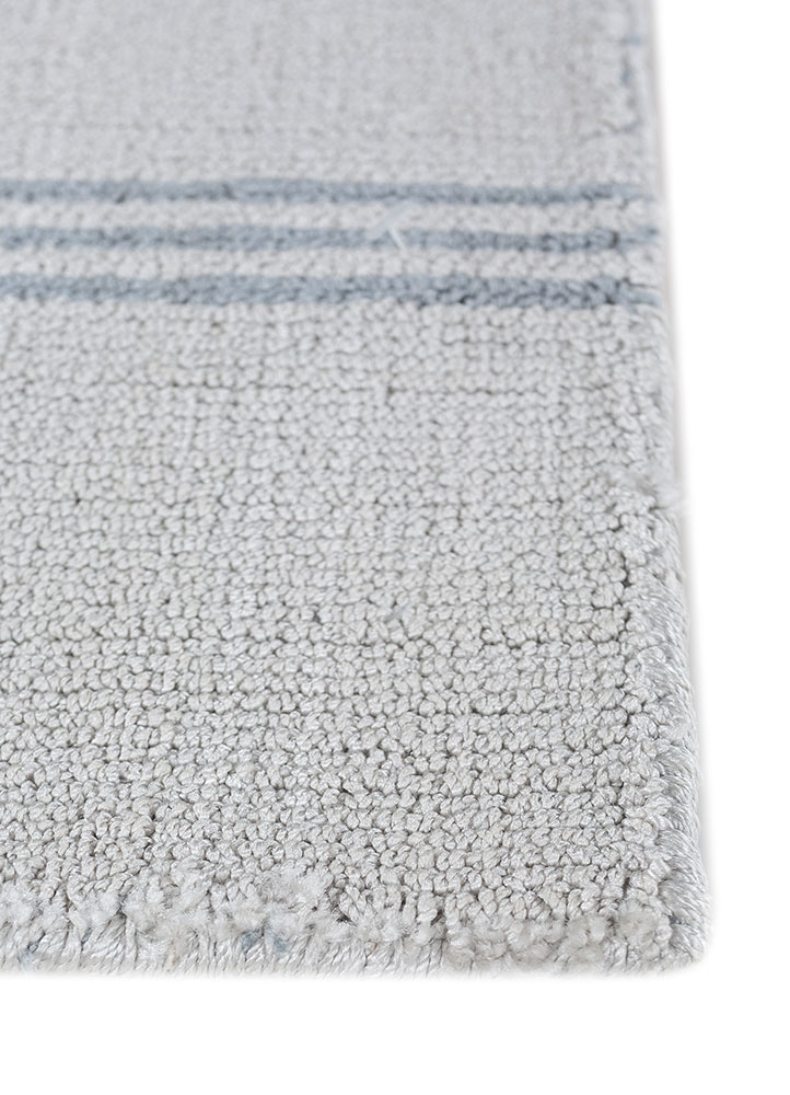 saga grey and black nylon hand loom Rug - Corner
