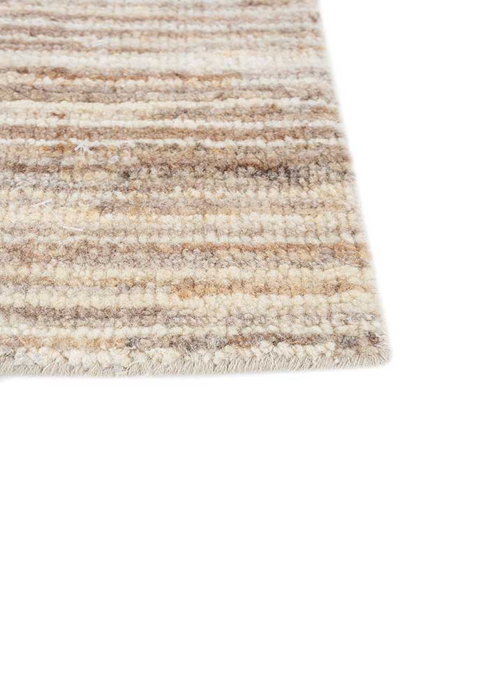 manifest beige and brown wool hand knotted Rug - Corner