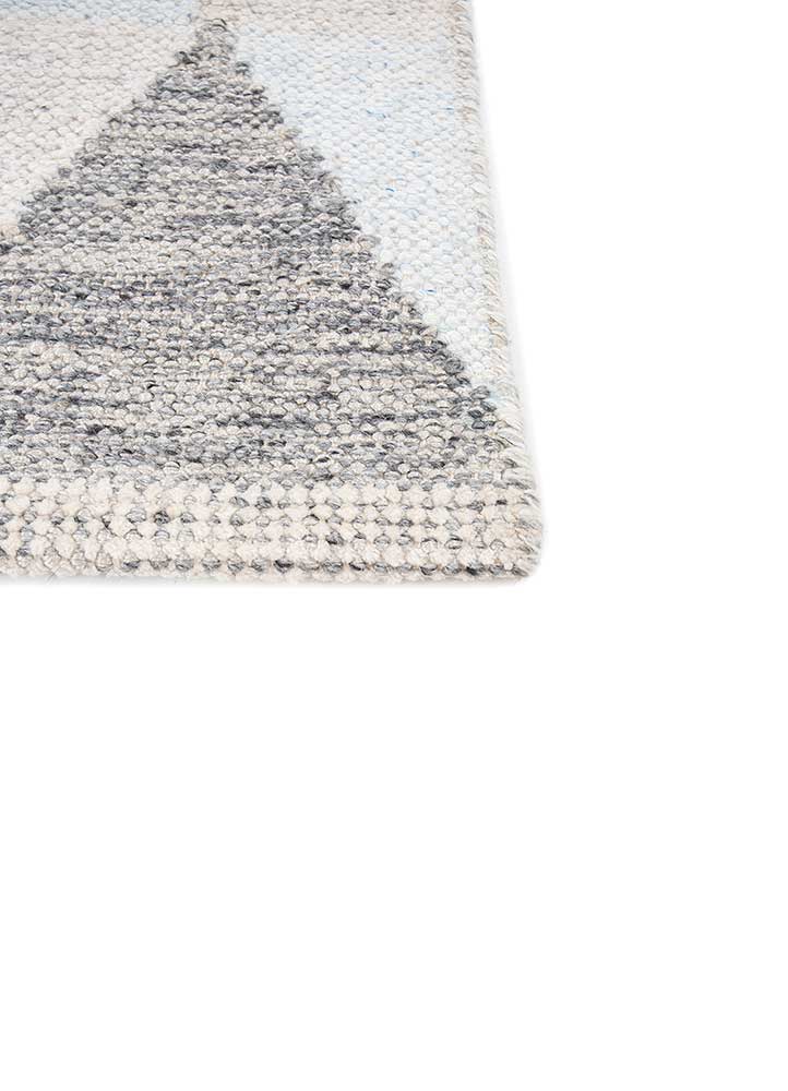 indusbar ivory wool and bamboo silk flat weaves Rug - Corner