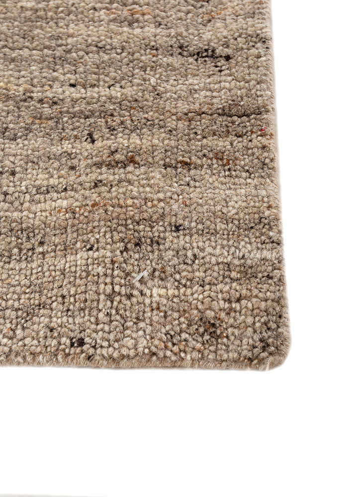 hula grey and black wool hand knotted Rug - Corner