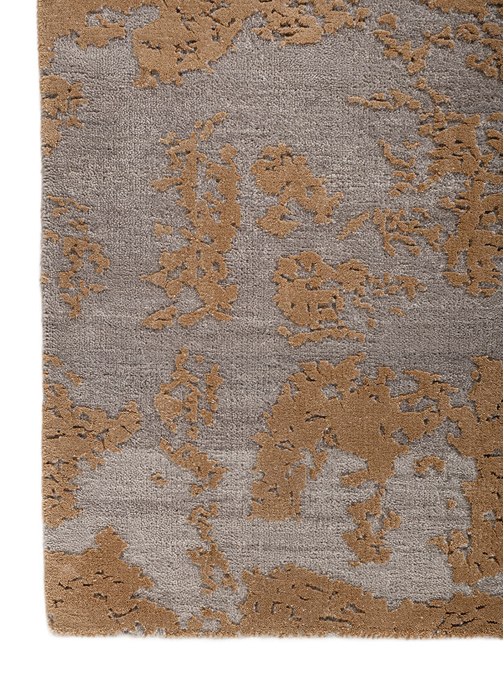 aprezo grey and black wool hand knotted Rug - Corner