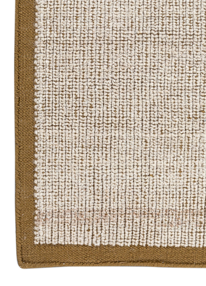 basis gold wool hand loom Rug - Corner