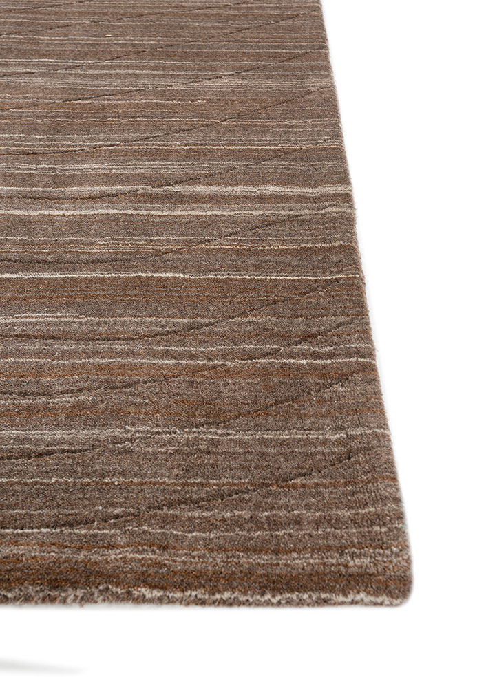 forme beige and brown  hand loom Rug - Corner