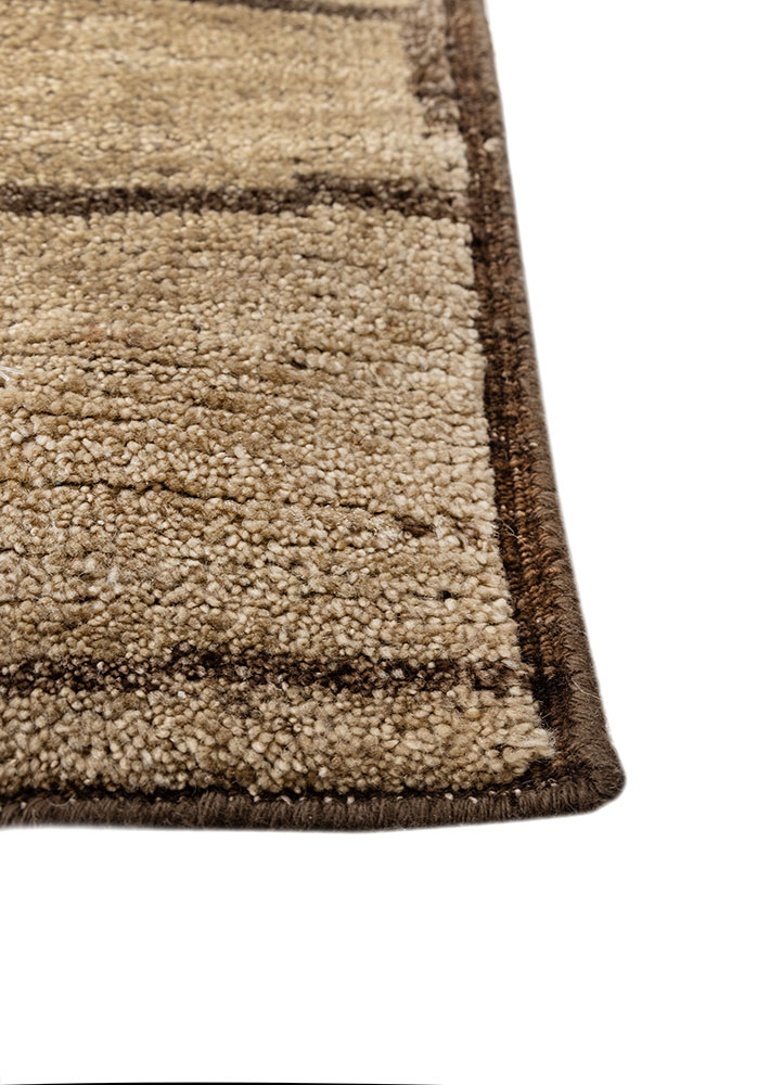 manifest gold afghan wool hand knotted Rug - Corner
