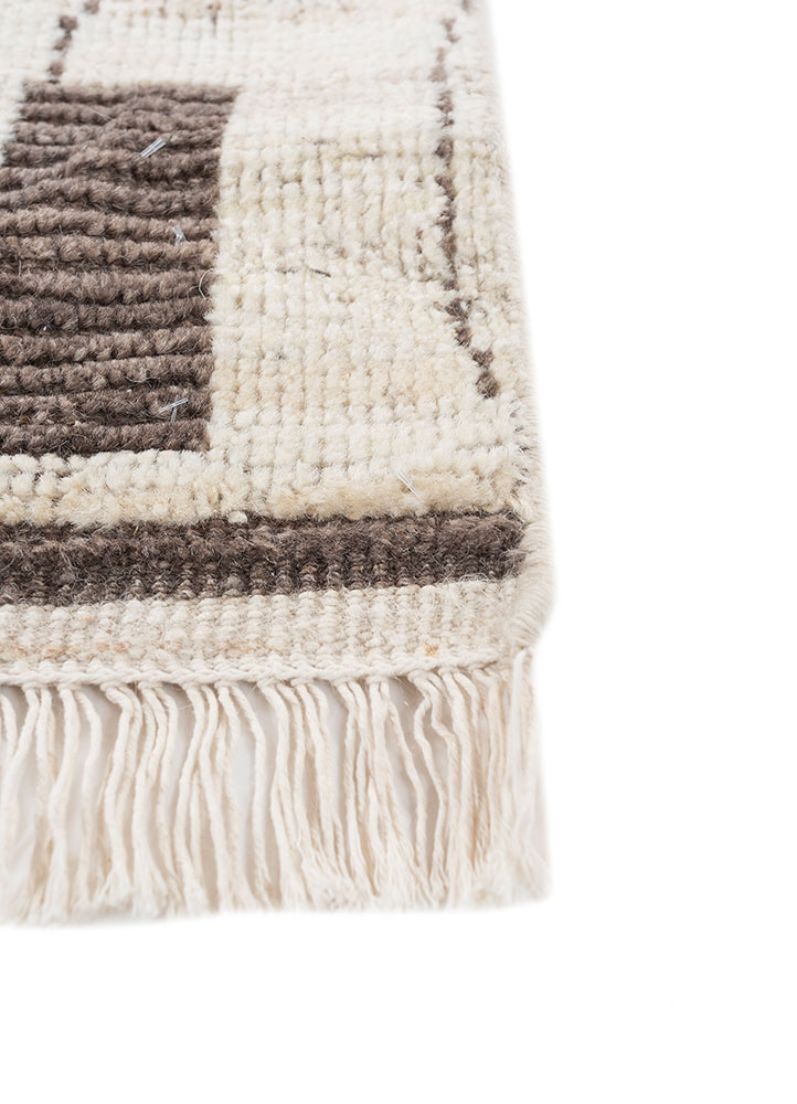 manifest ivory afghan wool hand knotted Rug - Corner