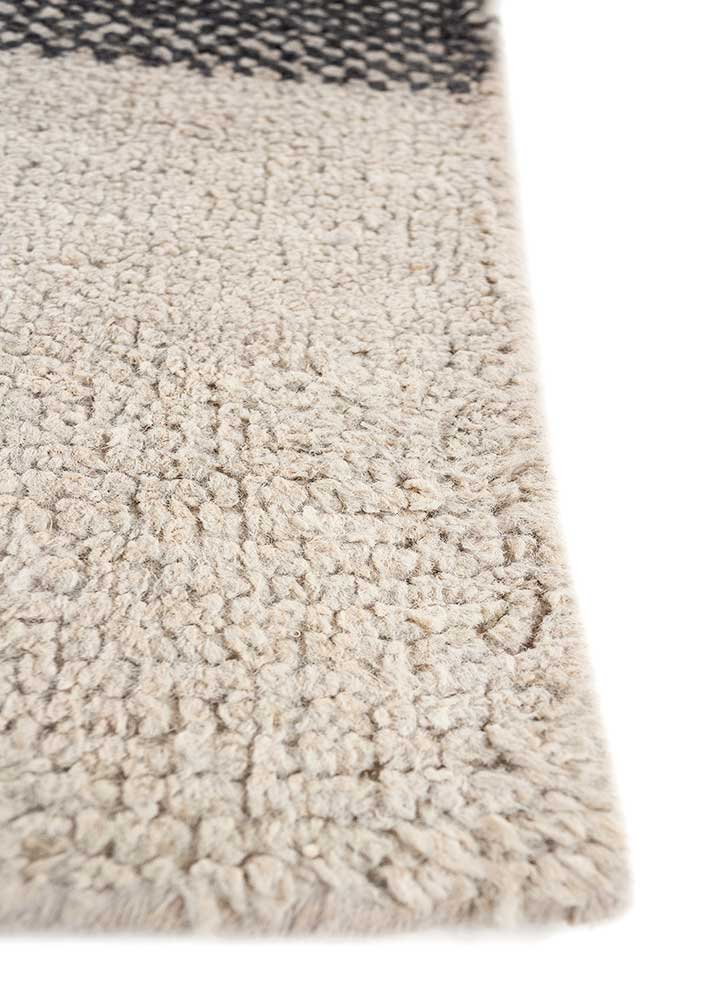 clan ivory afghan wool hand knotted Rug - Corner