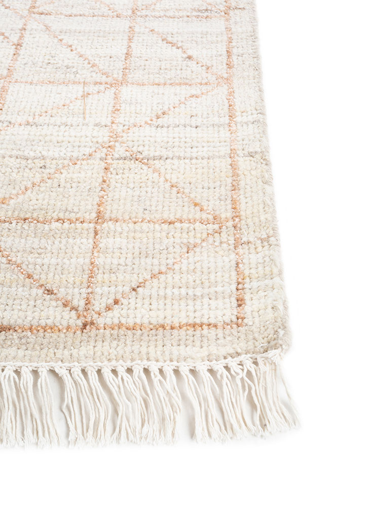 manifest ivory afghan wool hand knotted Rug - Corner