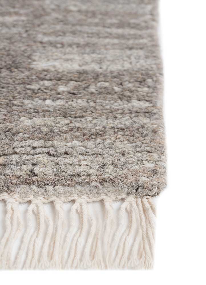 thyme grey and black afghan wool hand knotted Rug - Corner