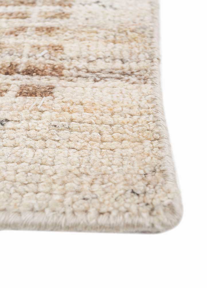 manifest gold afghan wool hand knotted Rug - Corner