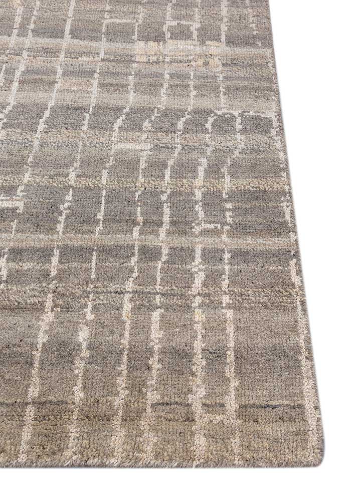 manifest beige and brown afghan wool hand knotted Rug - Corner