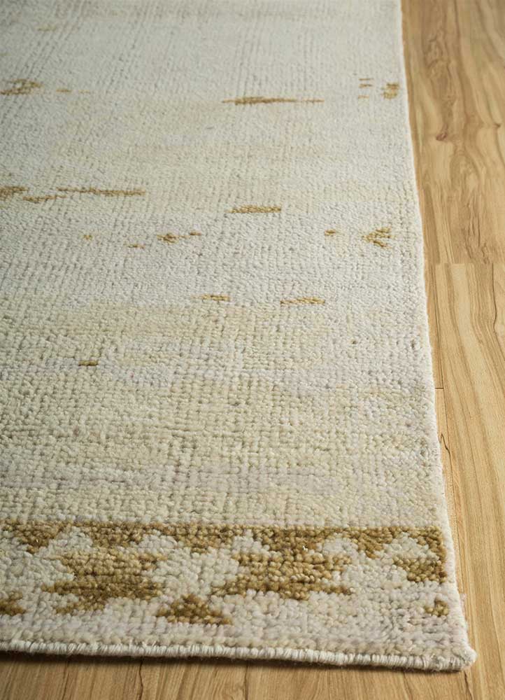viscaya beige and brown wool hand knotted Rug - Corner