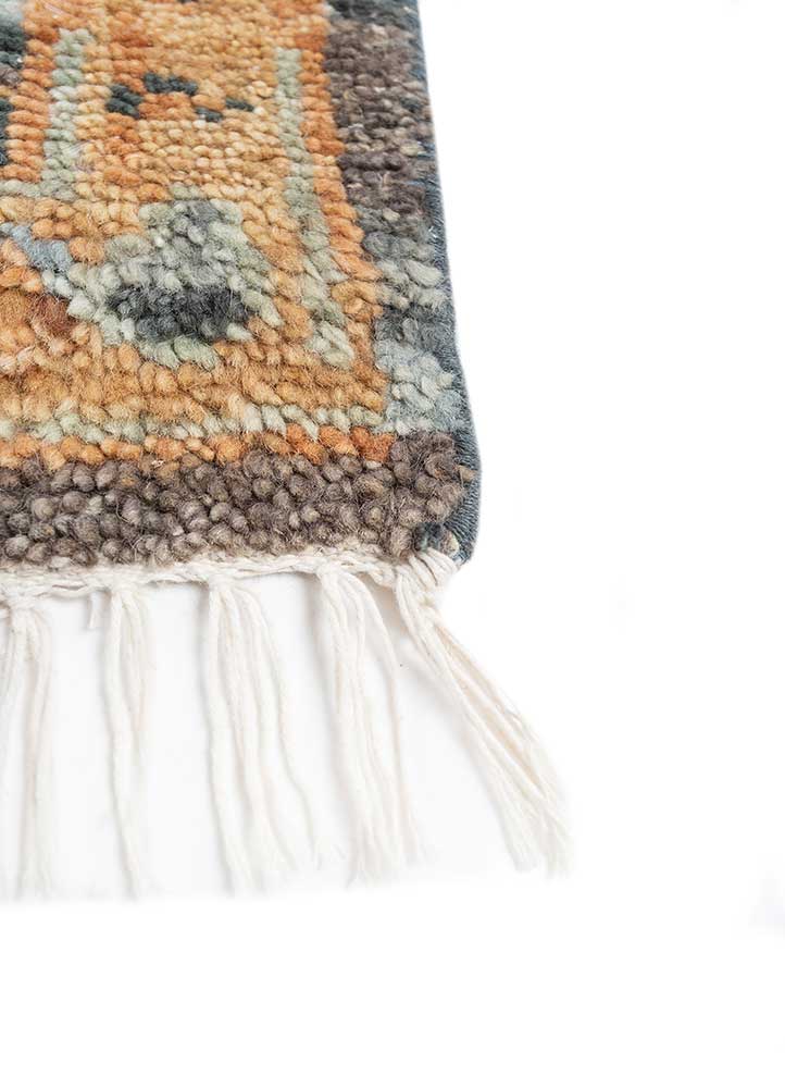 viscaya blue wool hand knotted Rug - Corner