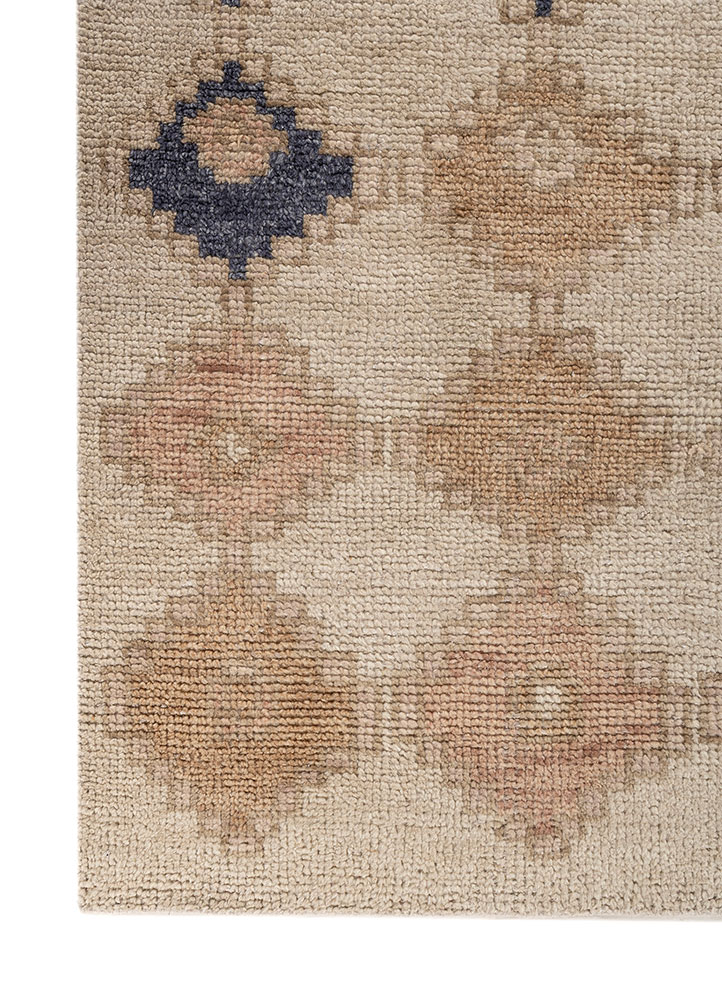 thyme ivory wool hand knotted Rug - Corner