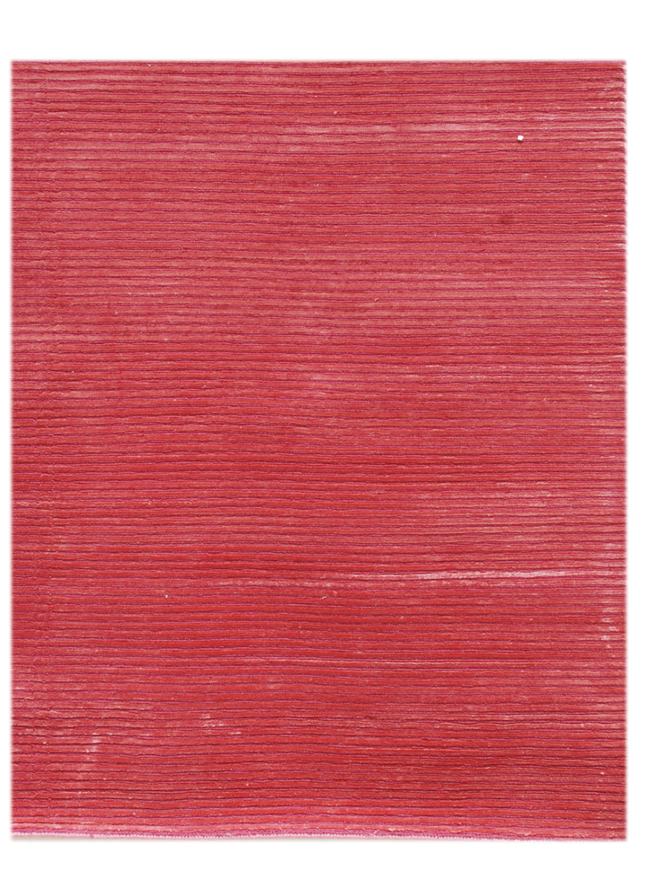 kairos red and orange wool and viscose hand knotted Rug - Corner