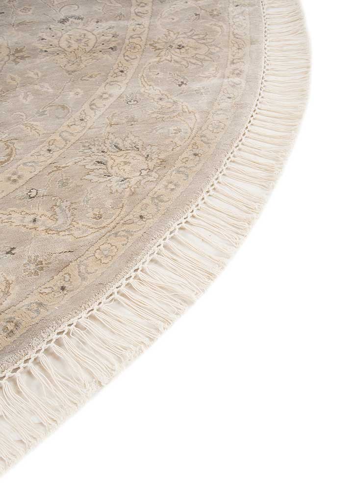 gulmarg grey and black silk hand knotted Rug - Corner