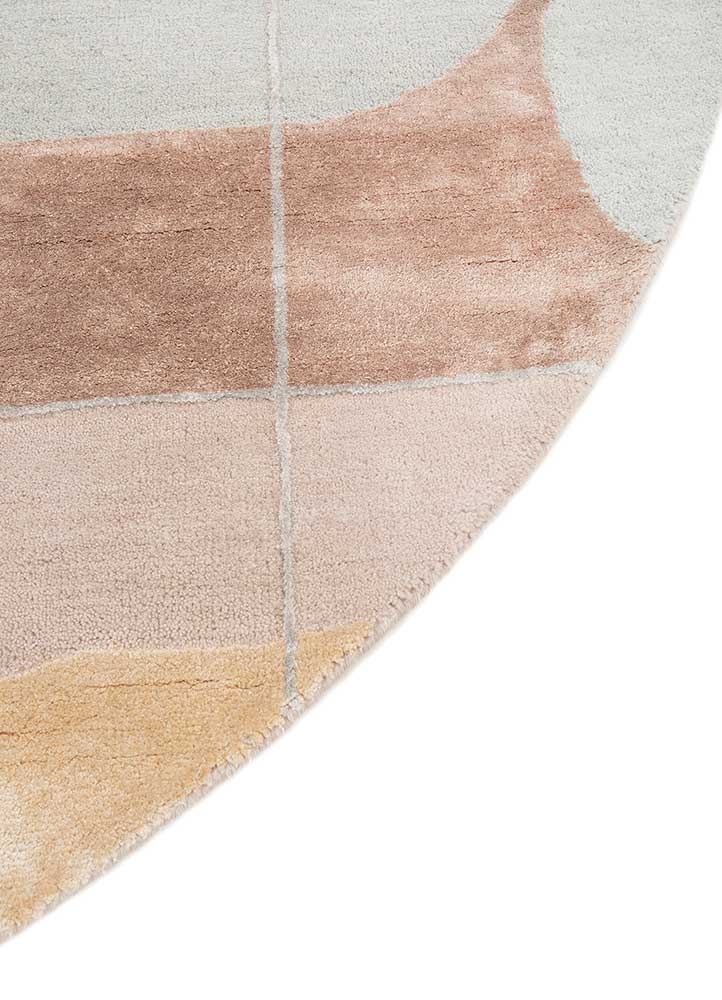 chaos theory by kavi pink and purple wool and bamboo silk hand knotted Rug - Corner