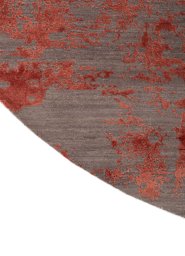 project error by kavi grey and black wool and bamboo silk hand knotted Rug - Corner