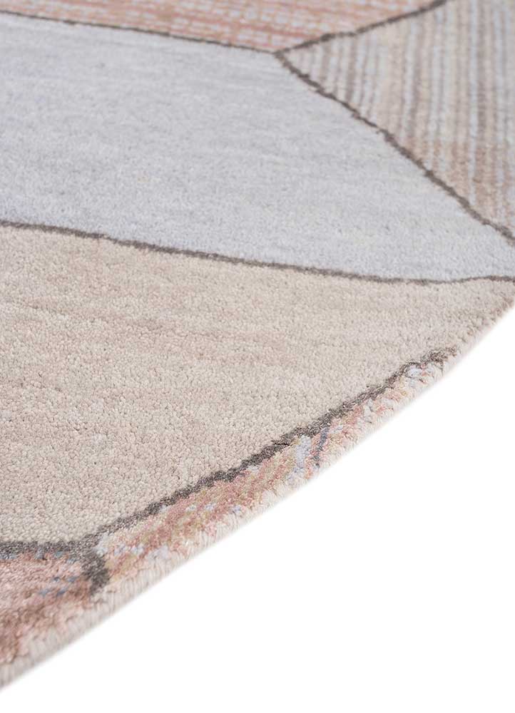 chaos theory by kavi ivory wool and bamboo silk hand knotted Rug - Corner